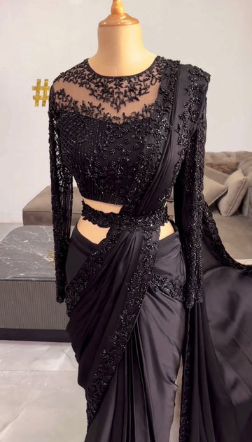 Lavish Black Organza Silk