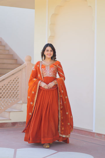 Fenta Color Fendi Embroidered Gown