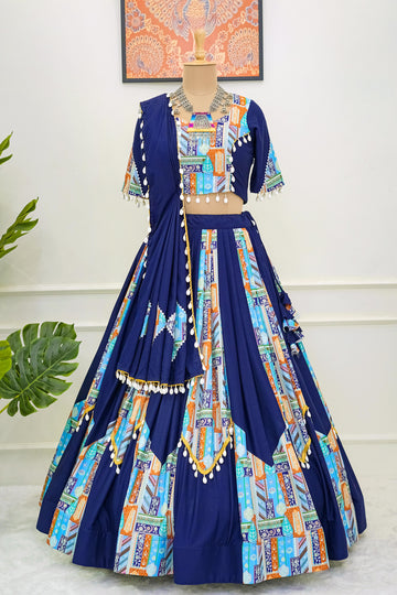 Dark Blue Reverie Navratri Lehenga Choli