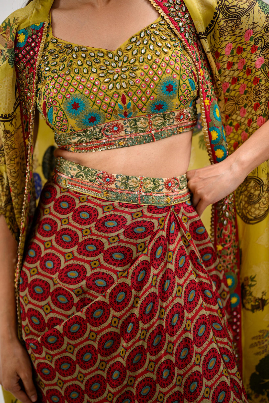 Dilkash Mirror Three Piece Jacket Set