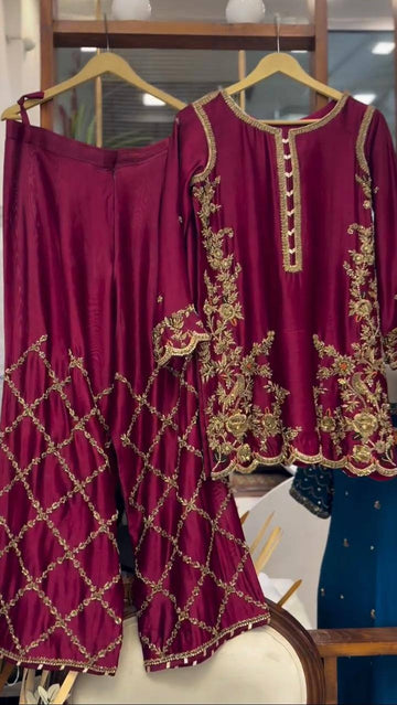Exclusive Palazzo Set with Sequin Embroidery Work