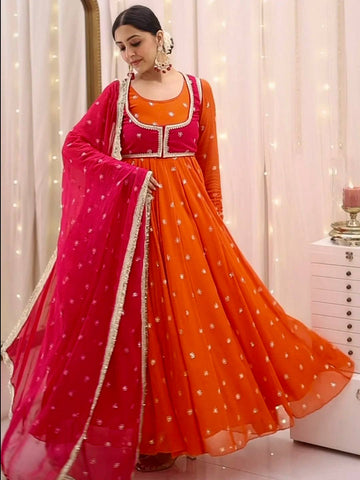 Elegant Party Wear 4-Piece Ensemble with Heavy Sequin Embroidery