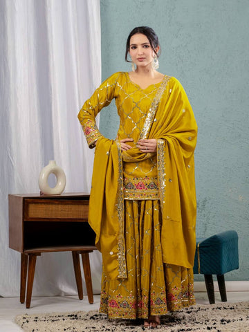 Launching New Designer Party Wear Look Top , Sharara Plazzo and Dupatta