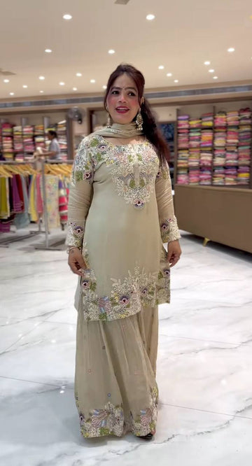 Launching New Designer Party Wear Look Top , Sharara Plazzo and Dupatta