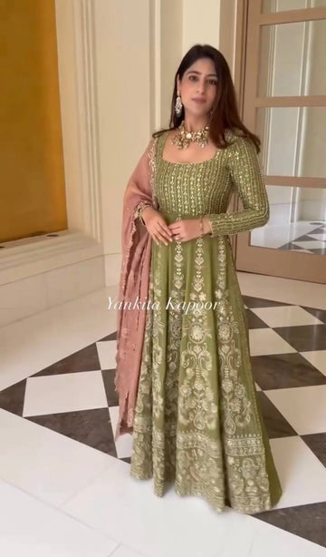 Launching Designer Party Wear Set – Side Cut Kurti with Sharara & Embroidery Work