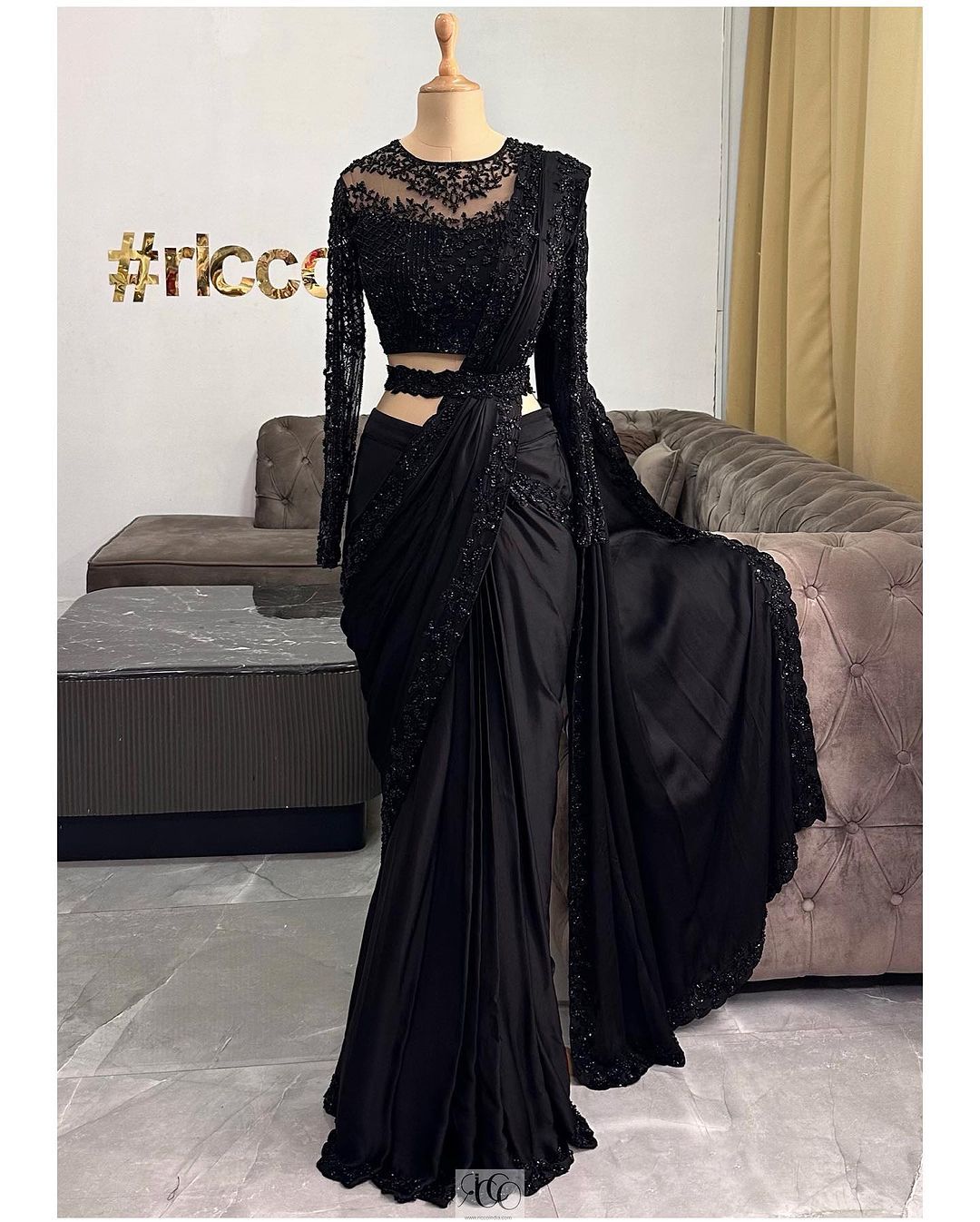 Lavish Black Organza Silk