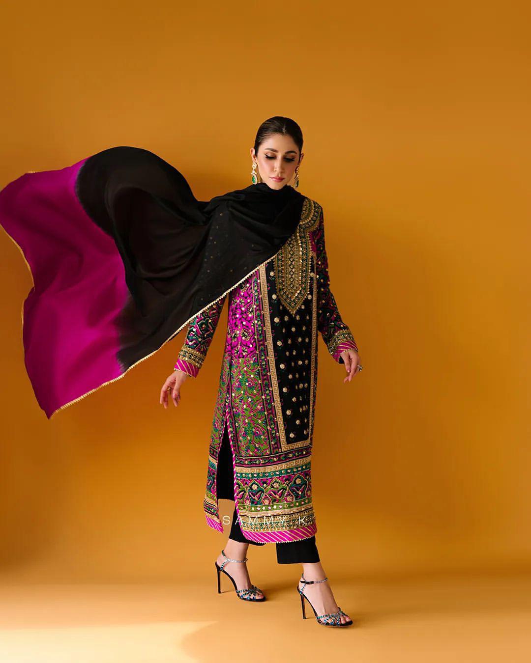 Vibrant dual tone Kurti - Palazzo Set