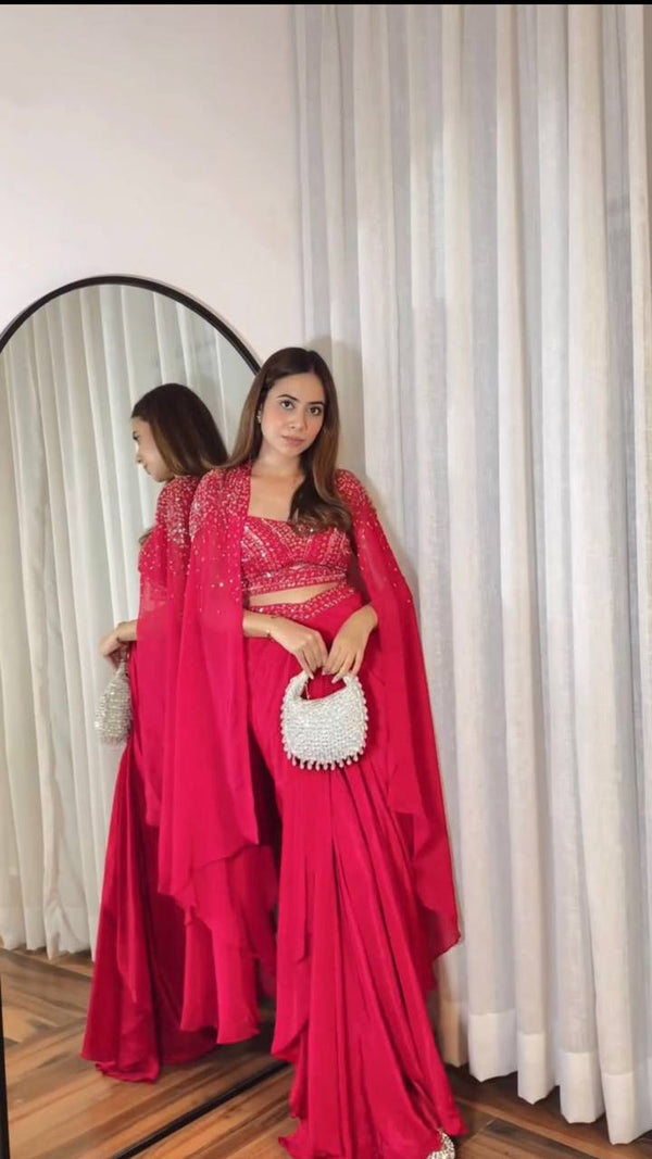 Trendy Three-Piece Western Outfit – Stylish & Elegant for Weddings