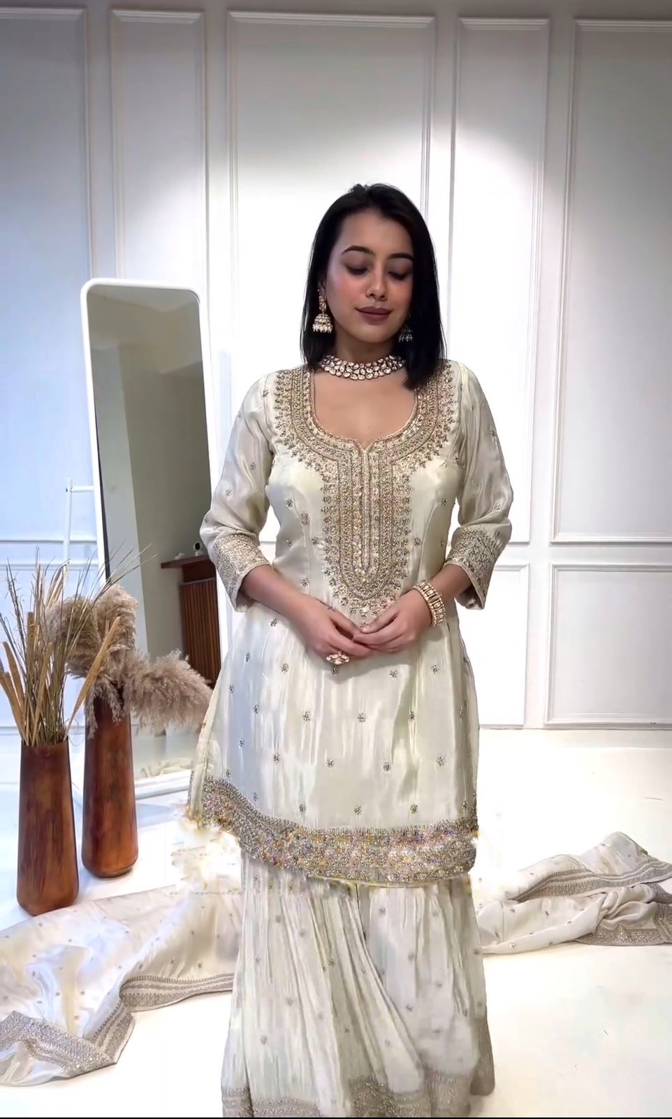 Safed Shahi Sharara Set
