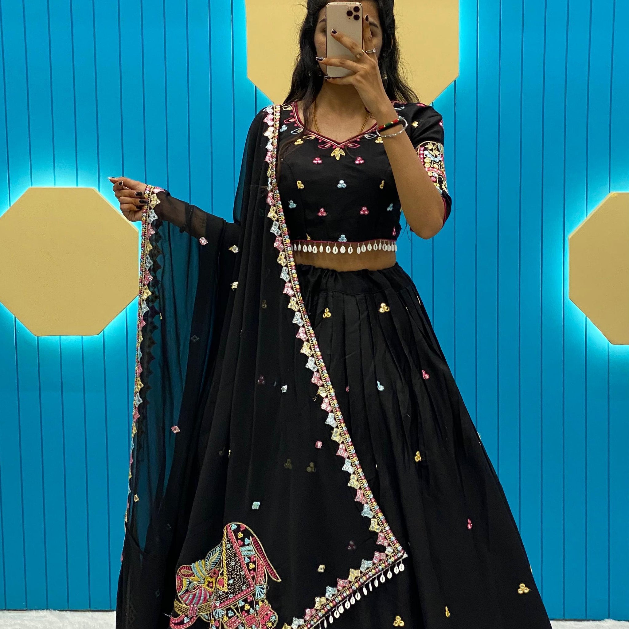 Dusky Black Navratri Lehenga Choli With Store Images