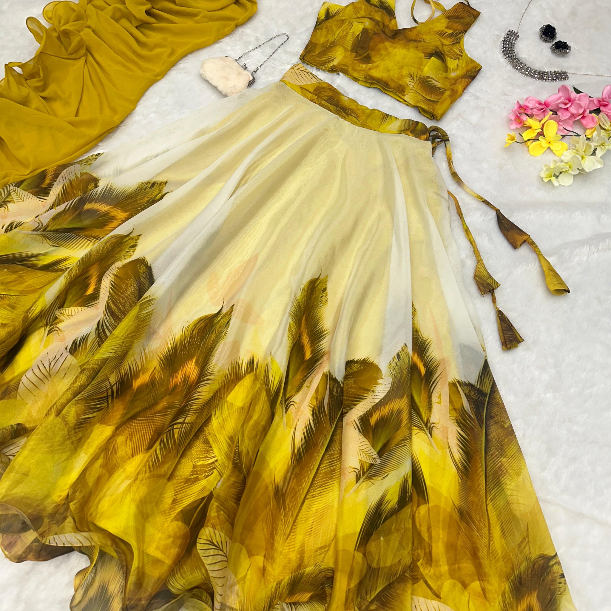 Flamboyant Organza Lehenga Choli