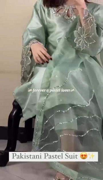 Pastel Floral Pakistani Salwar Suit