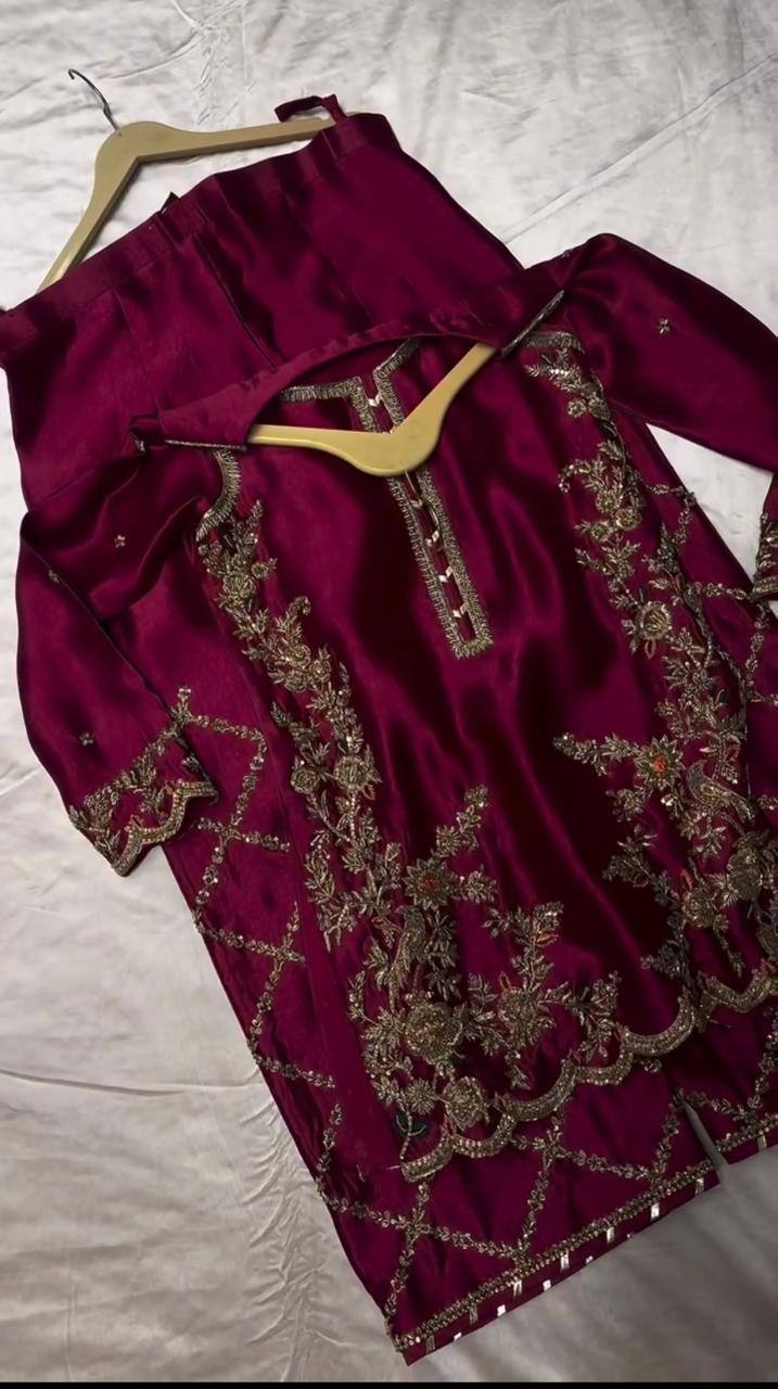 Exclusive Palazzo Set with Sequin Embroidery Work